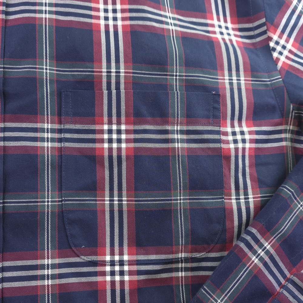 Brooks Brothers Shirt Large Non Iron Red Blue Green Plaid Long Sleeve Button - Picture 2 of 7